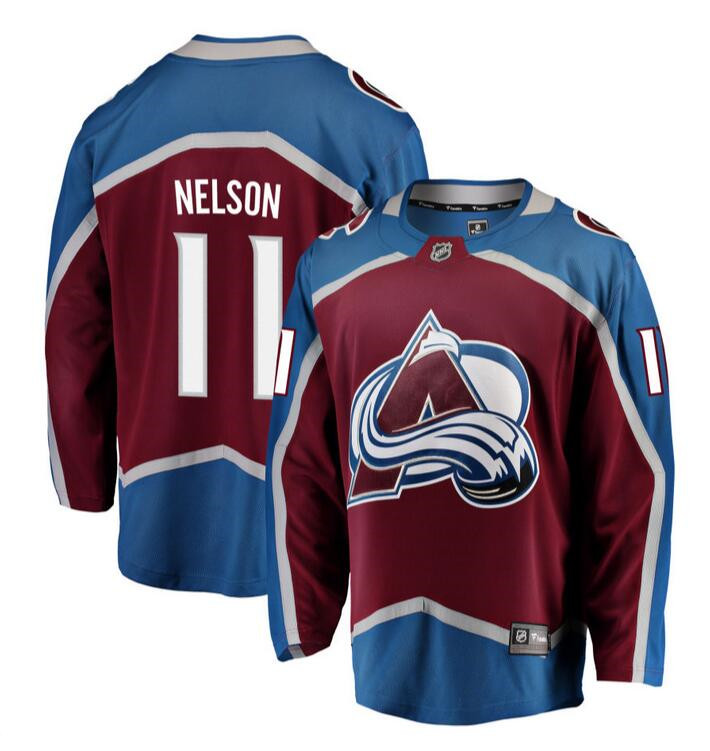 Men's Colorado Avalanche #11 Brock Nelson Burgundy 2024-25 Home Stitched Jersey